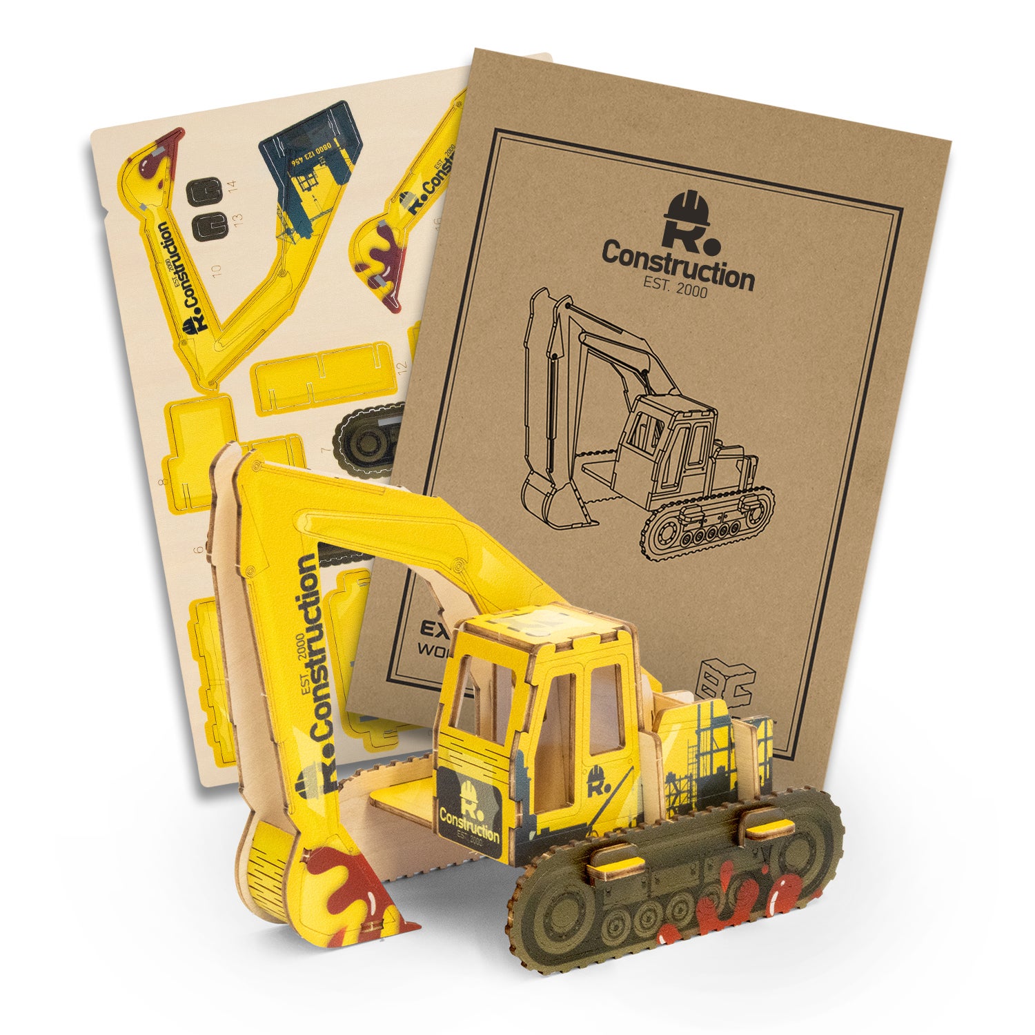 BRANDCRAFT Excavator Wooden Model