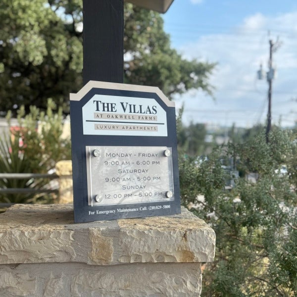 The Villas_Apartment_Hours Sign