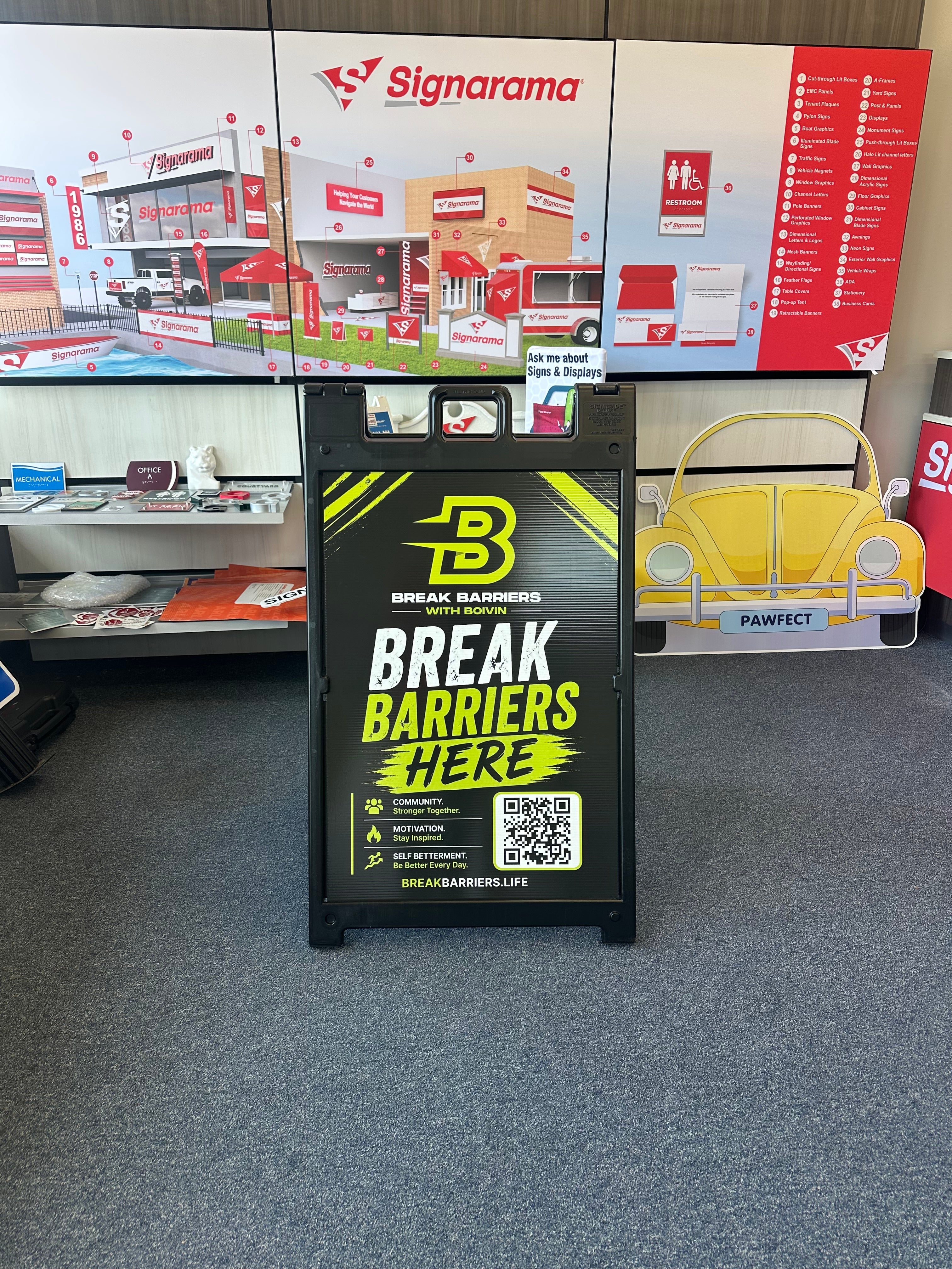 Portable A-Frame Sign and Premium Retractable Banner for Break Barriers