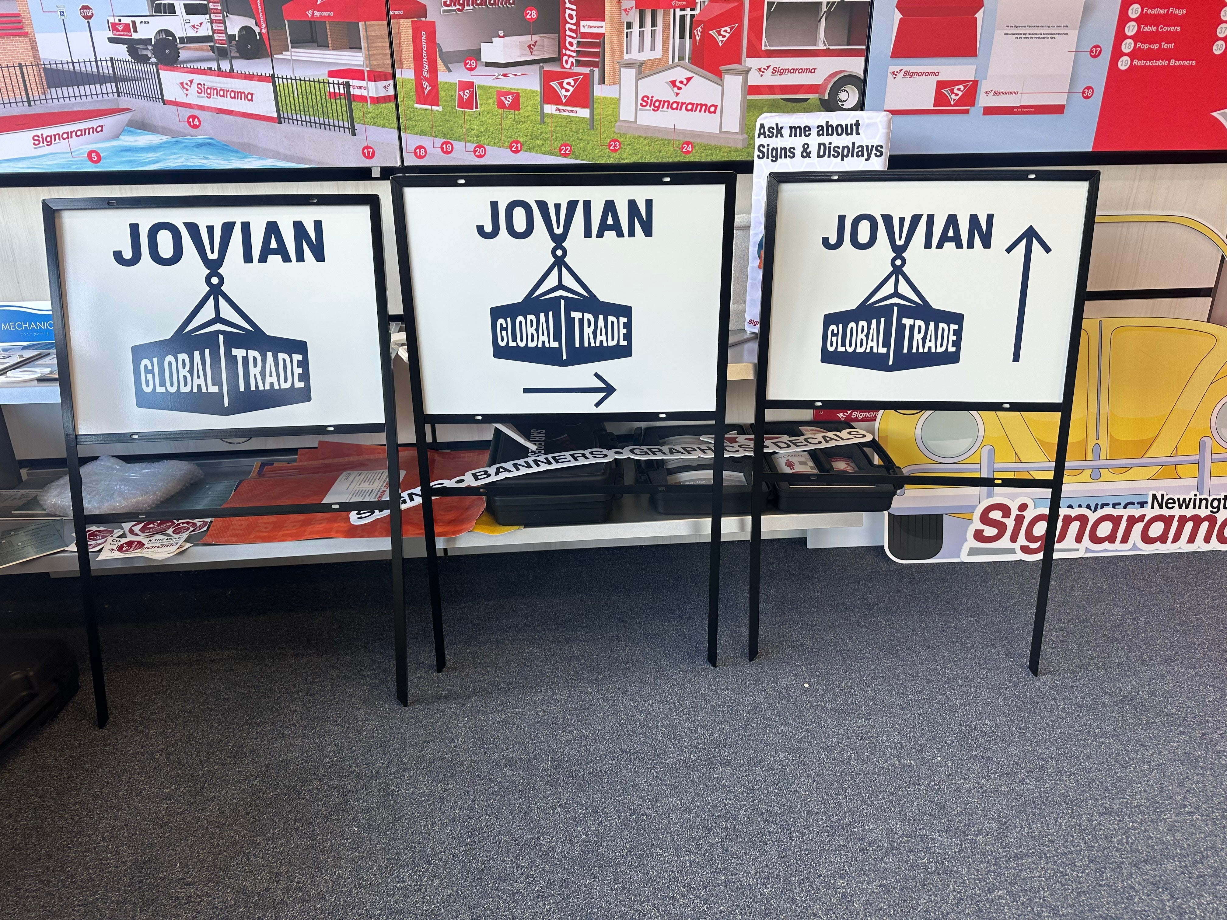Portable Directional Sign System for Jovian Global Trade