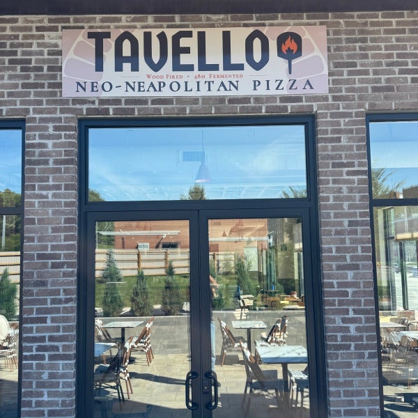 Double-Sided Blade Sign, Dimensional Logo and Building Sign for Tavello Pizza in Bristol, CT