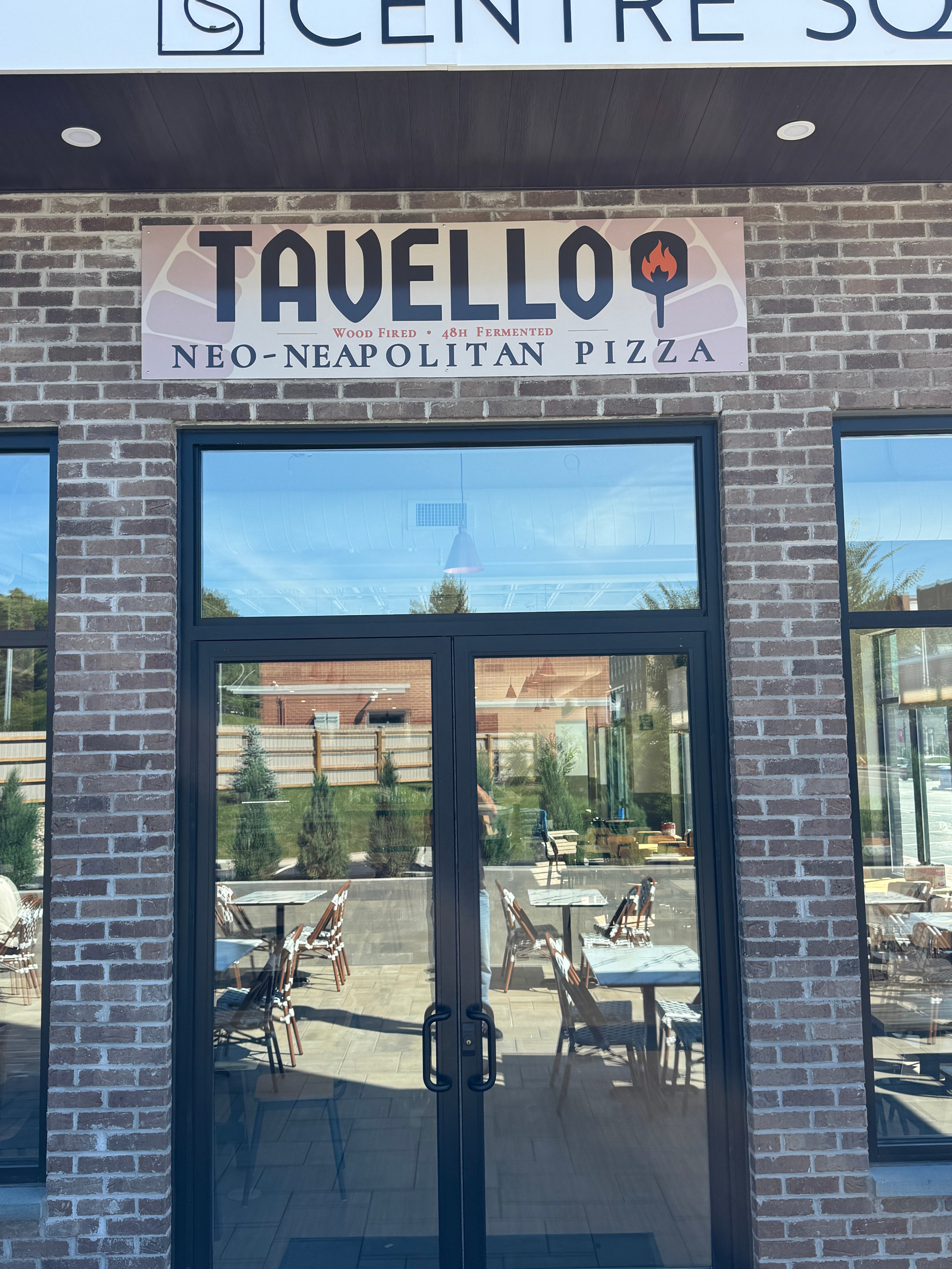 Double-Sided Blade Sign, Dimensional Logo and Building Sign for Tavello Pizza in Bristol, CT