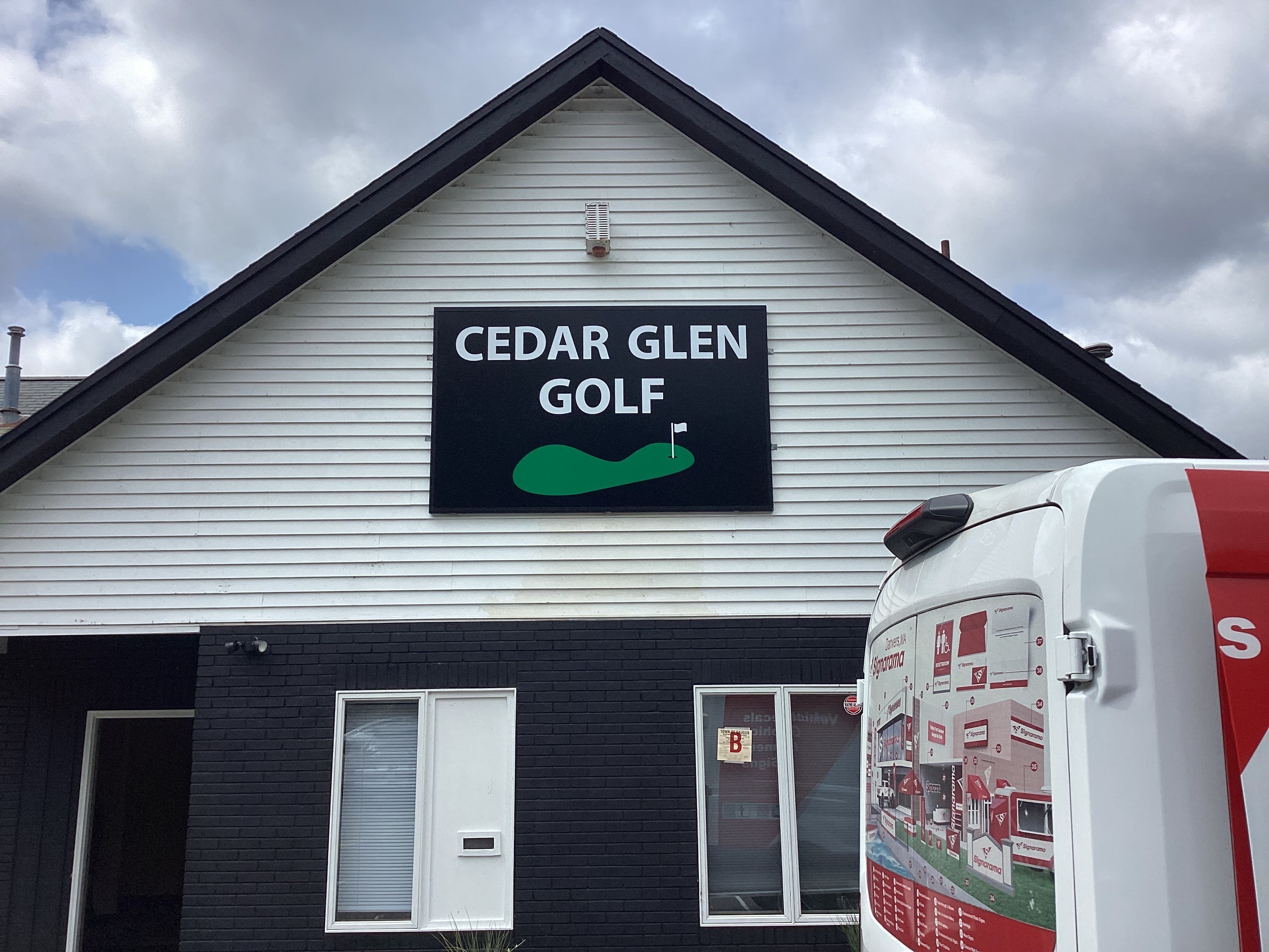 Custom Exterior Building Sign Installed for Cedar Glen Golf