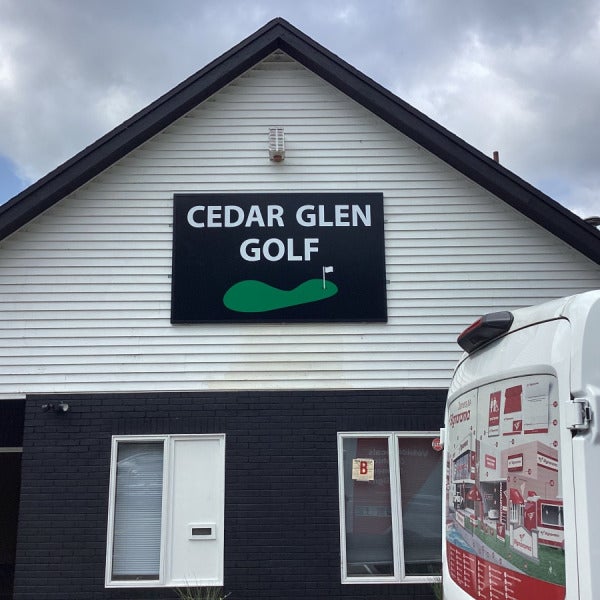 Custom Exterior Building Sign Installed for Cedar Glen Golf