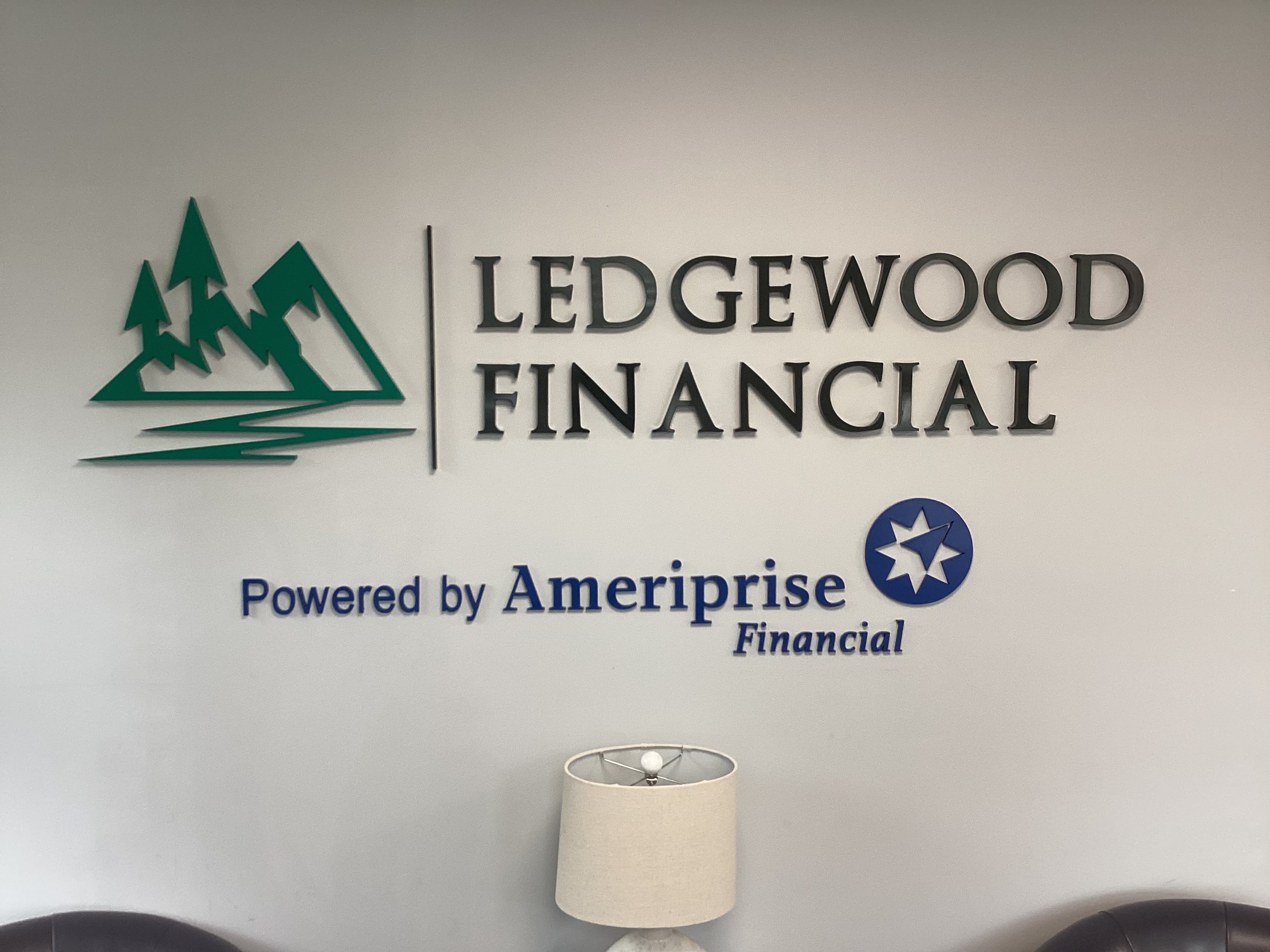 Custom Dimensional Lobby Sign Creates a Professional First Impression for Ledgewood Financial