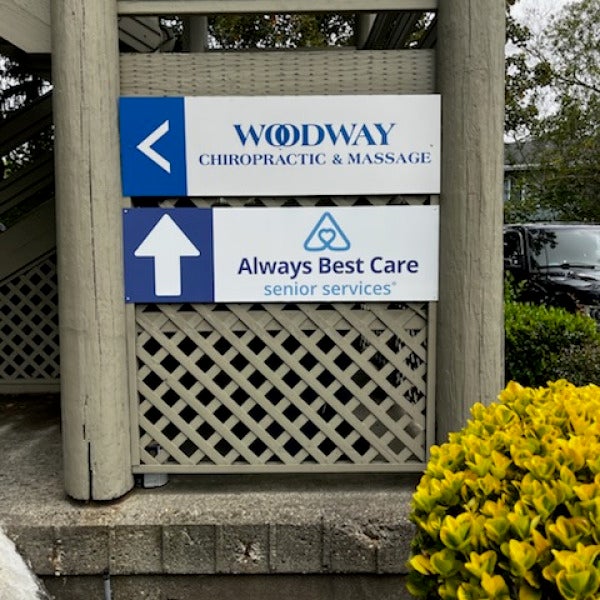 Building signage for Always Best Care Senior Services in Lynnwood, WA