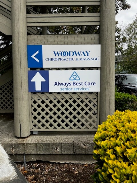 Building signage for Always Best Care Senior Services in Lynnwood, WA