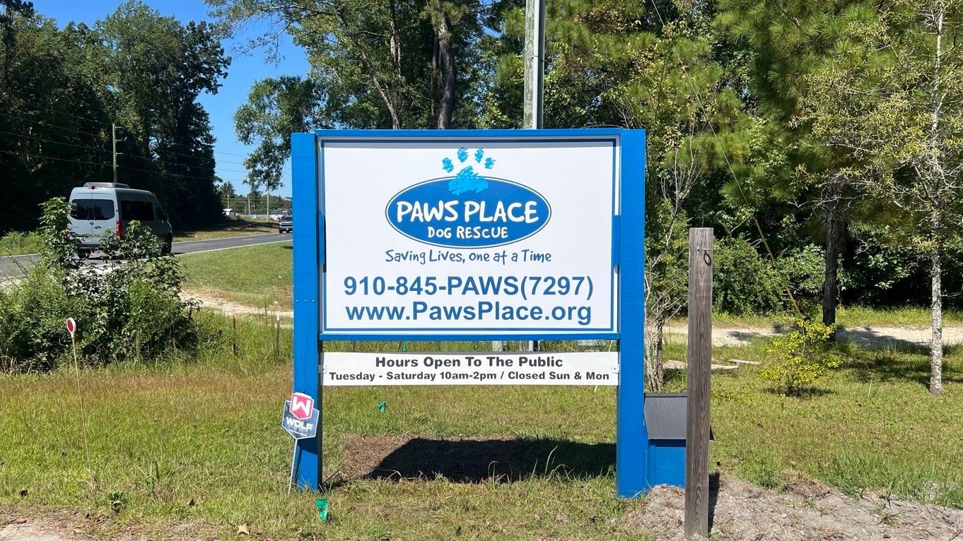 ACM Post & Panel Sign for Paws Place Dog Rescue!