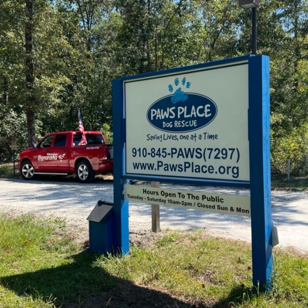 ACM Post & Panel Sign for Paws Place Dog Rescue!