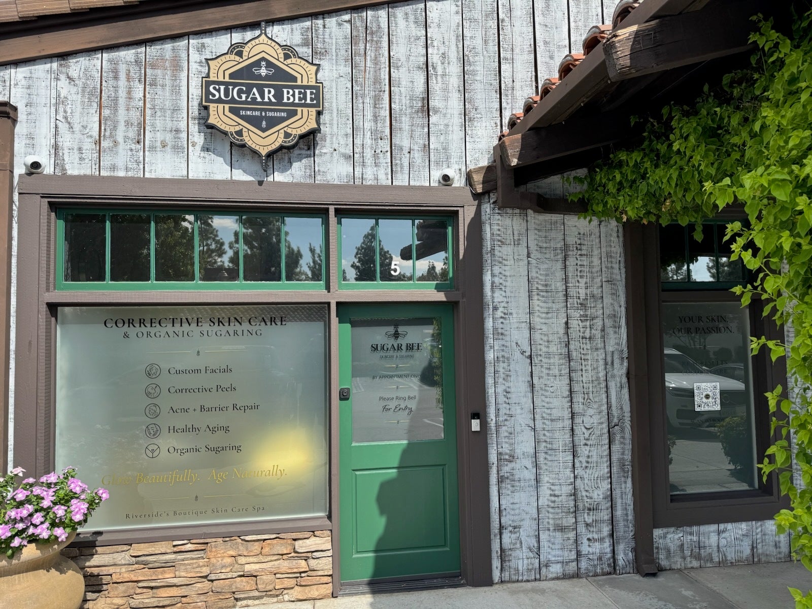 Custom Storefront Window Graphics for Sugar Bee in Riverside, CA