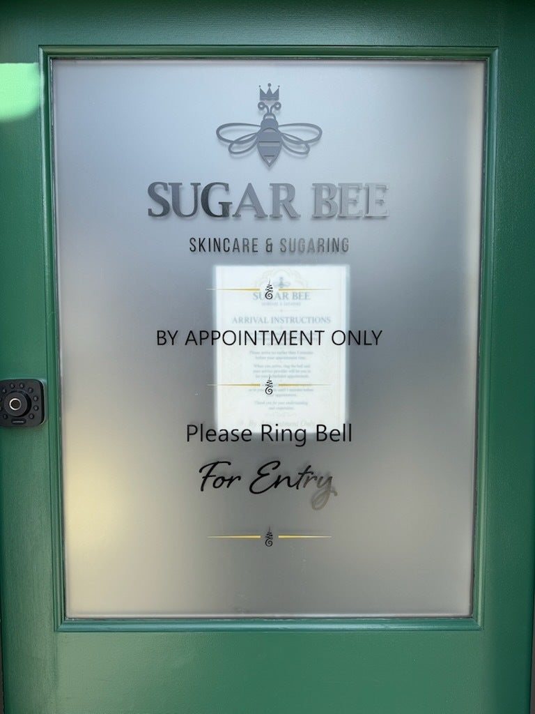 Custom Storefront Window Graphics for Sugar Bee in Riverside, CA