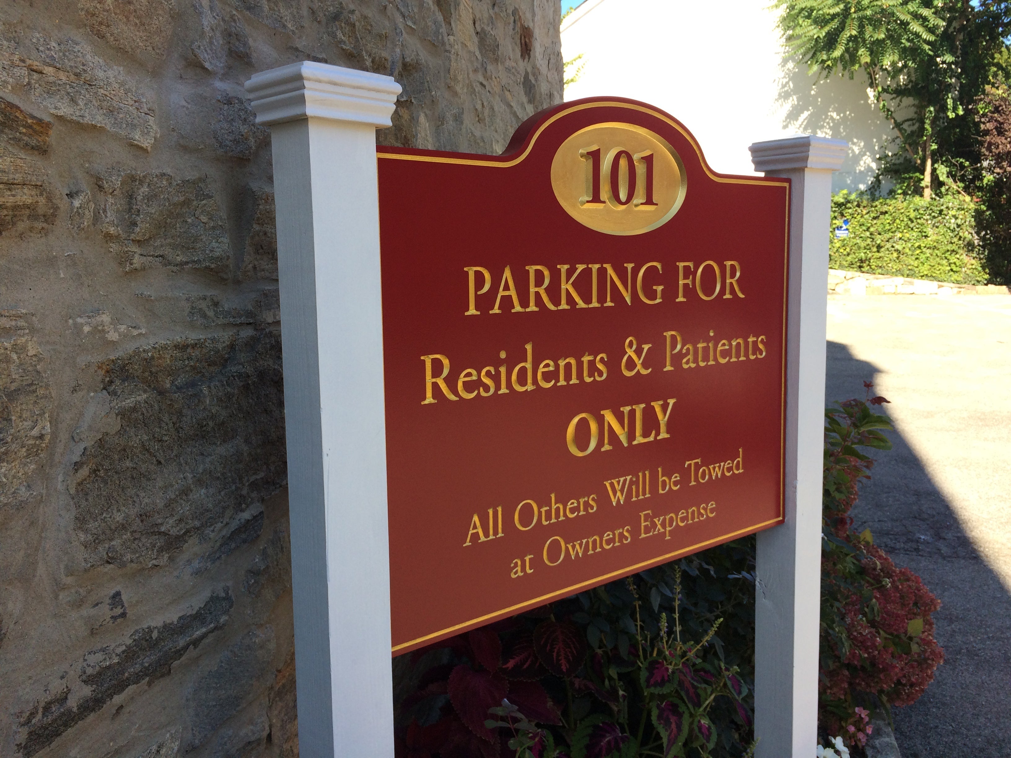 Custom Post & Panel Parking Sign for Dr. Petronella in Tuckahoe, NY