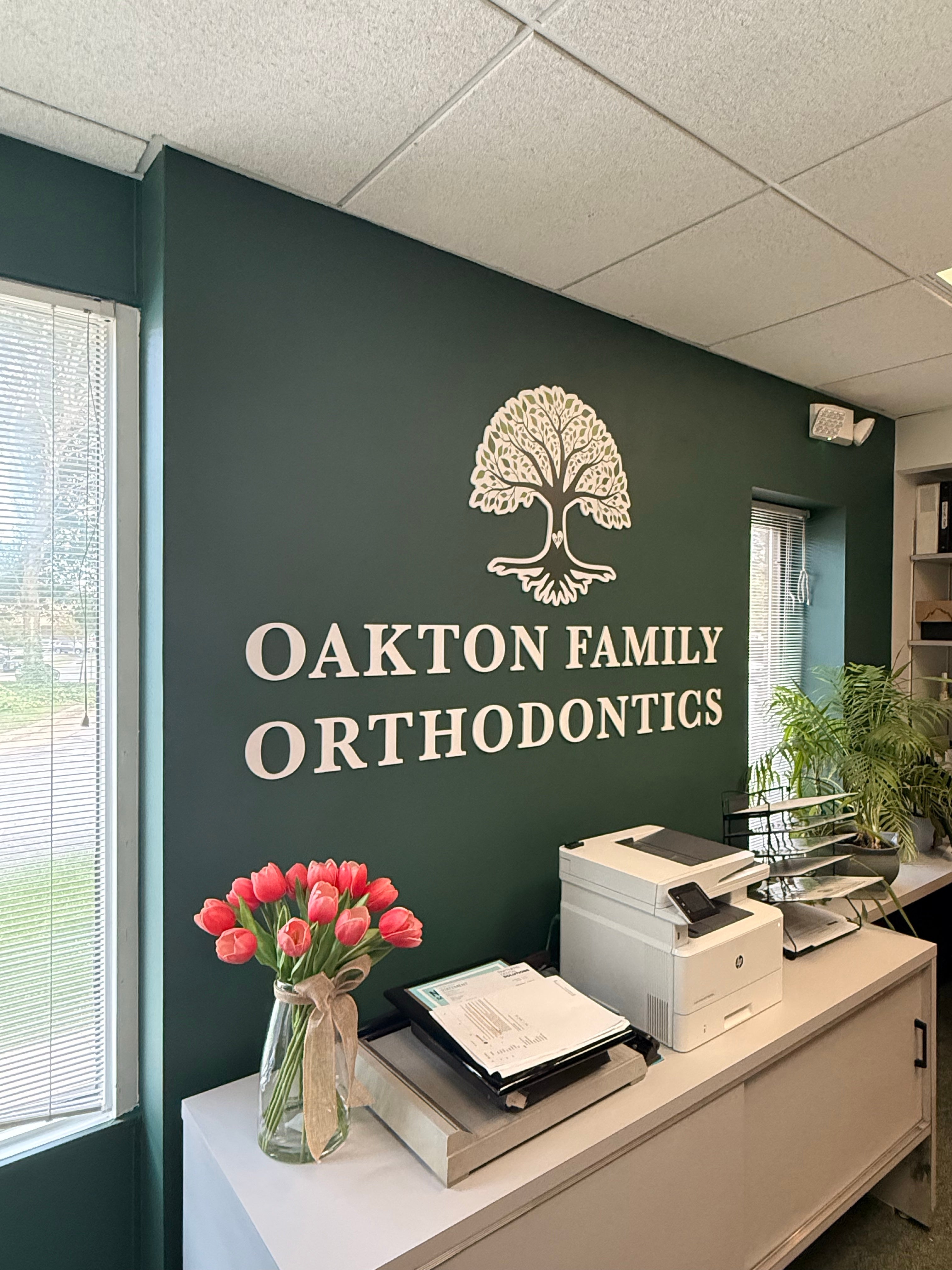 Custom Thick Acrylic Lobby Sign for Oakton Family Orthodontics in Oakton, VA