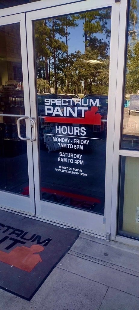 Spectrum Paint - Business Hours Door Decal