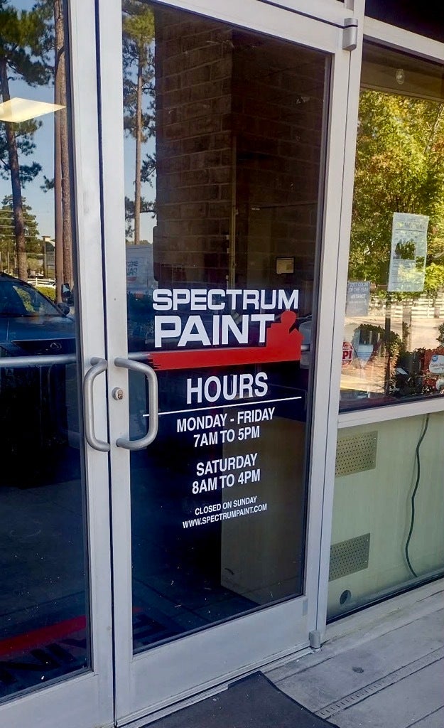 Spectrum Paint - Business Hours Door Decal