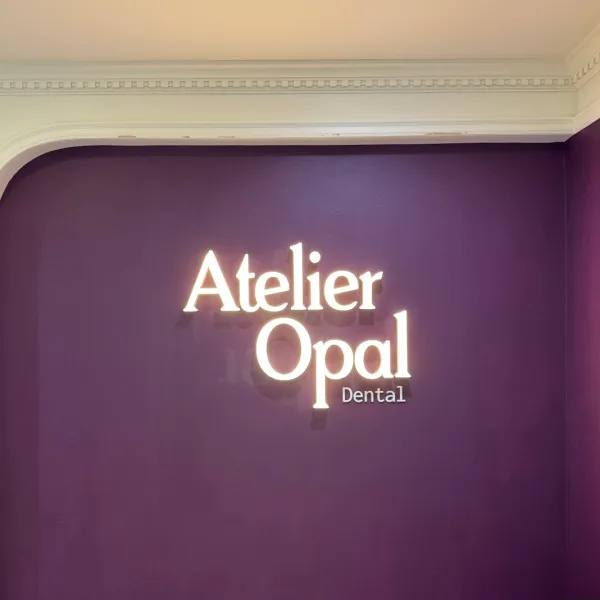 Custom Facelit 3D Letters for Atelier Opal Dental in Arlington, VA | Indoor Dimensional Signage