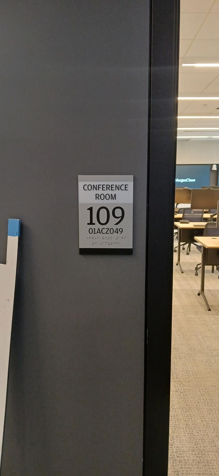 ADA & wayfinding signage project for JP Morgan Chase Head Quarter's Buildings Renovation