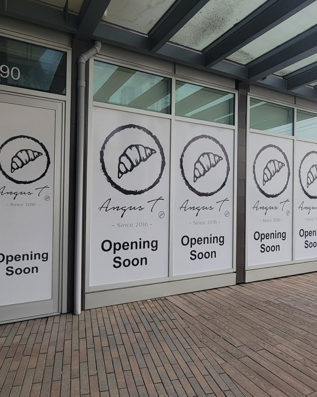 Opening Soon Window Graphics - Angus T Bakery - Vancouver