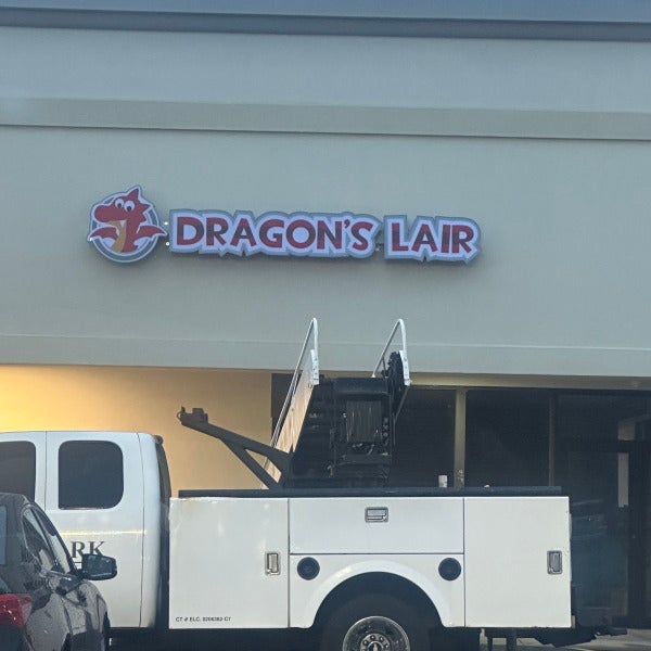 Dragon’s Lair Channel Letters and Pylon Signage in Wallingford, CT