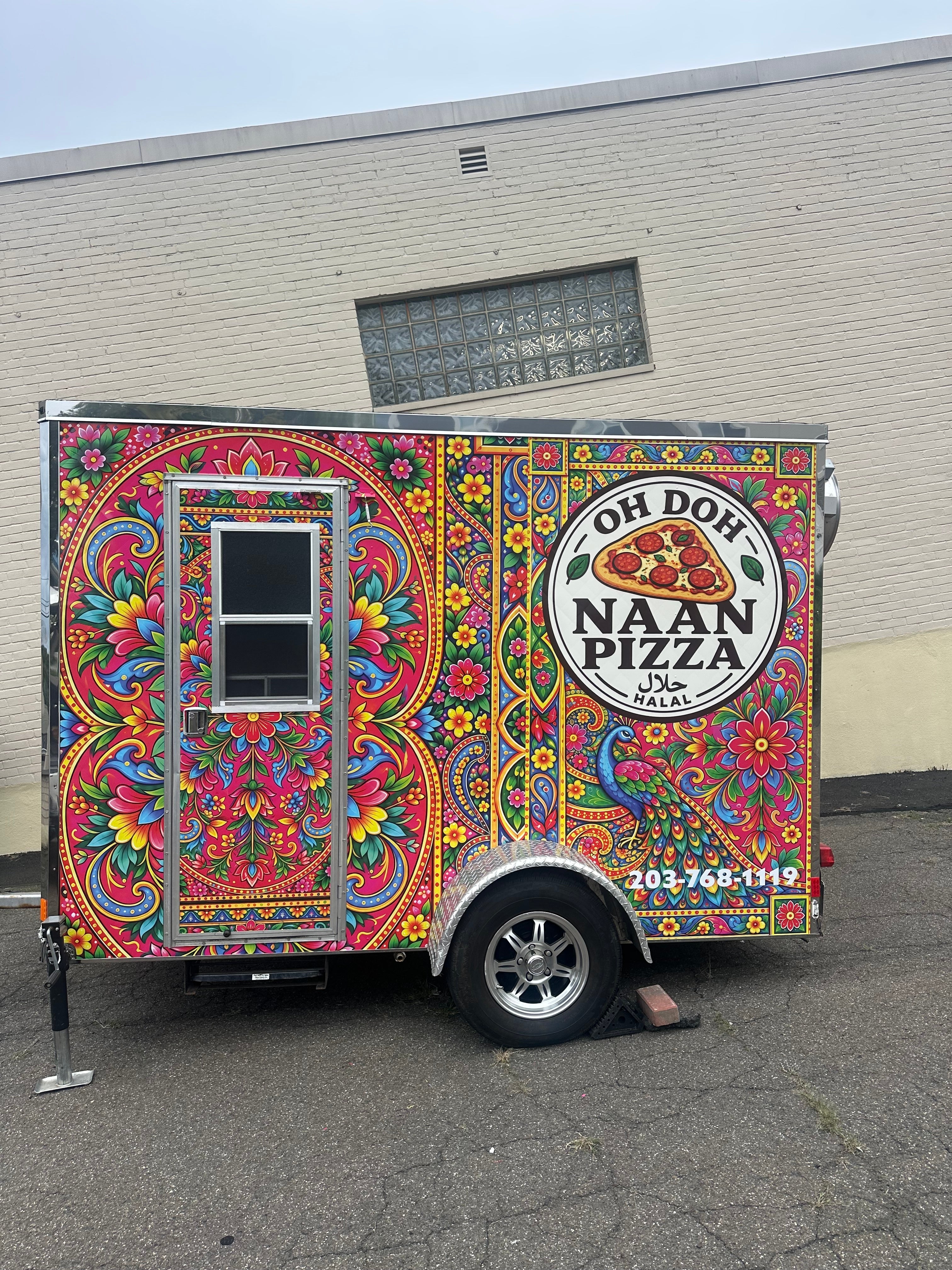 Peacocks, Pizza, and Plenty of Color: The Oh Doh Naan Pizza Trailer Wrap