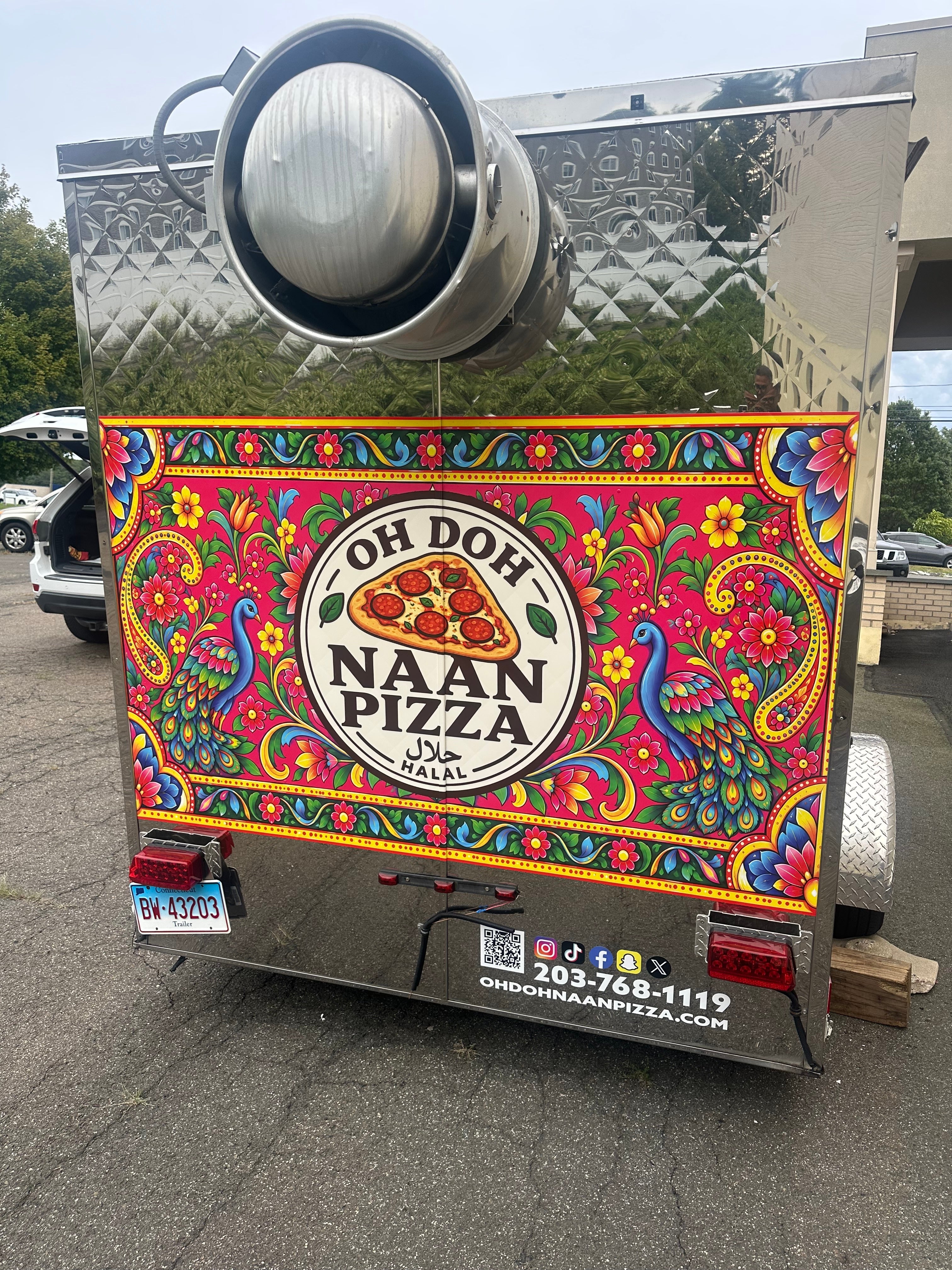 Peacocks, Pizza, and Plenty of Color: The Oh Doh Naan Pizza Trailer Wrap