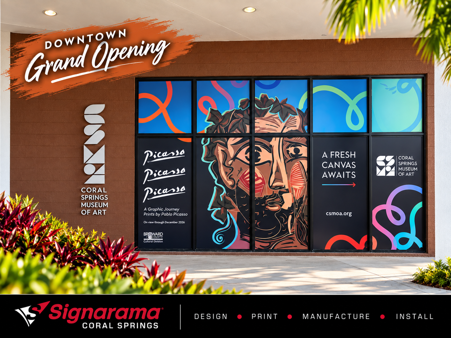 A Fresh Canvas Has Arrived In Downtown Coral Springs in the way of Exterior Window Graphics!