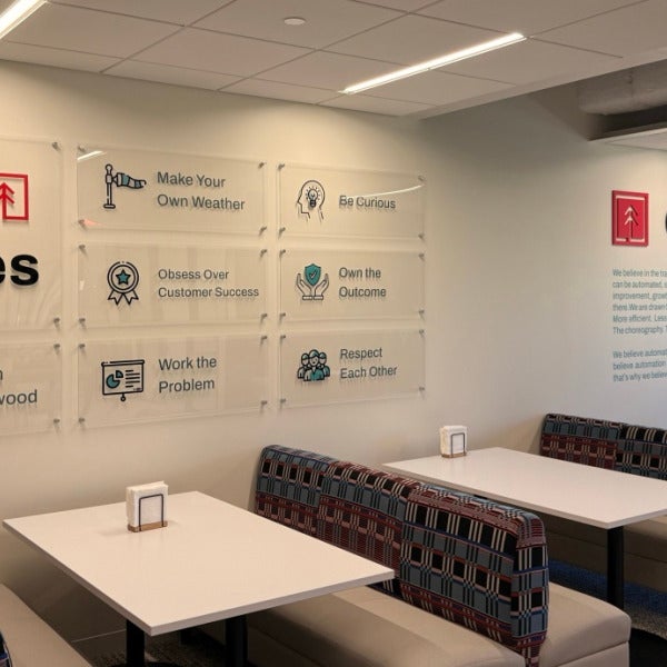 Custom Collaboration Lounge Branding for Redwood in Vienna, VA | Interior Office Signage