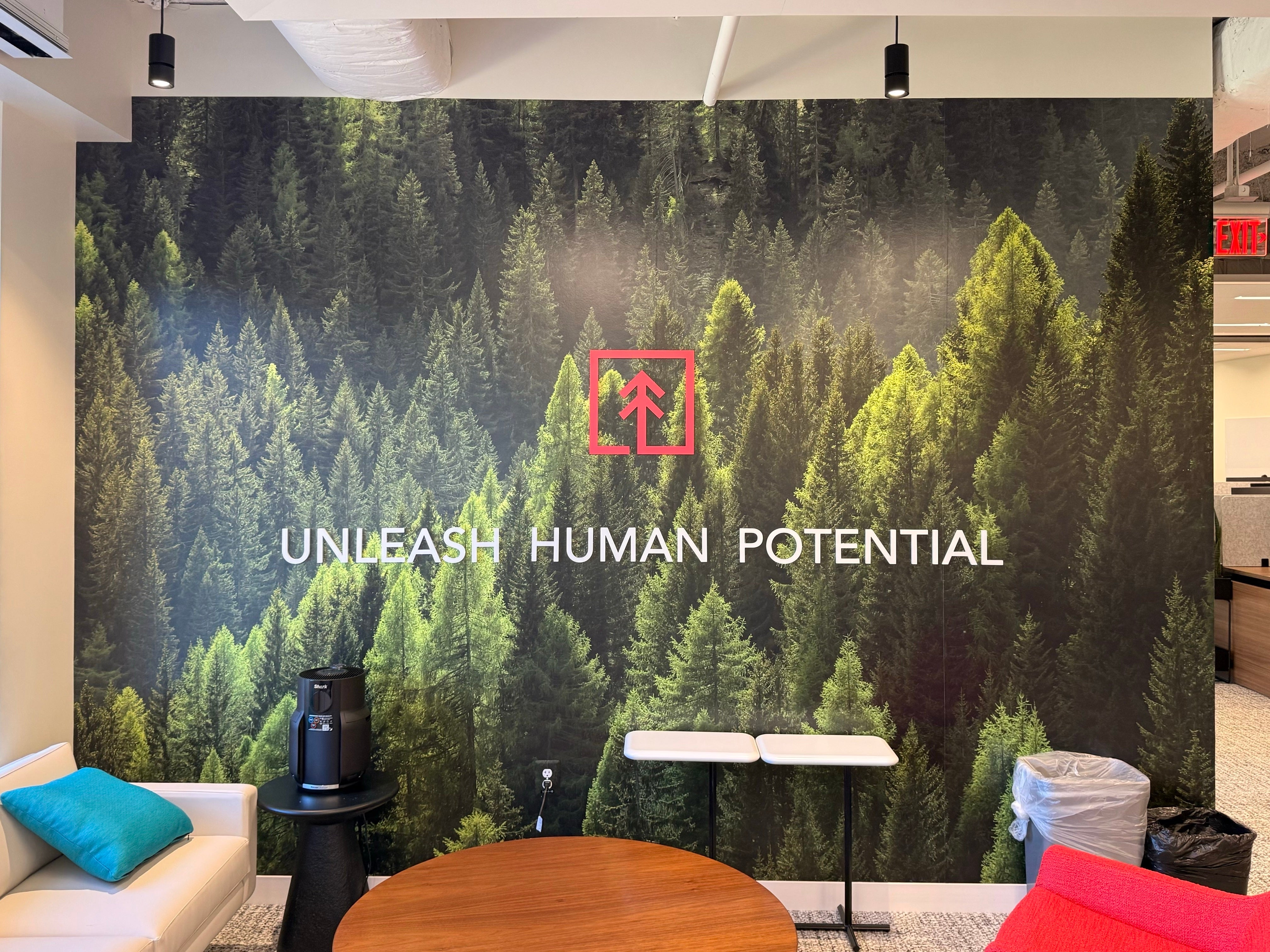 Custom Collaboration Lounge Branding for Redwood in Vienna, VA | Interior Office Signage
