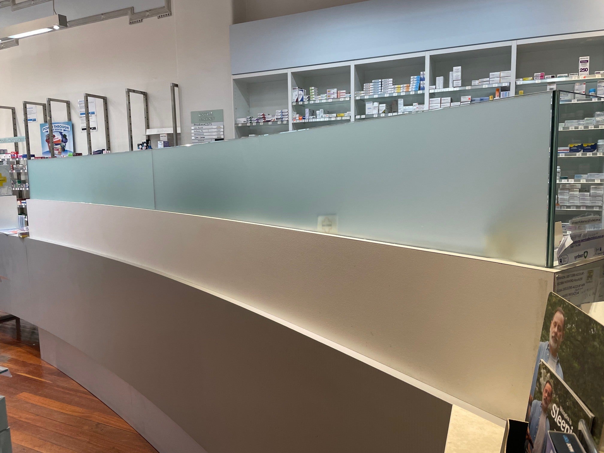 Window Frosting - Rocchi's Pharmacy - Northcote VIC.