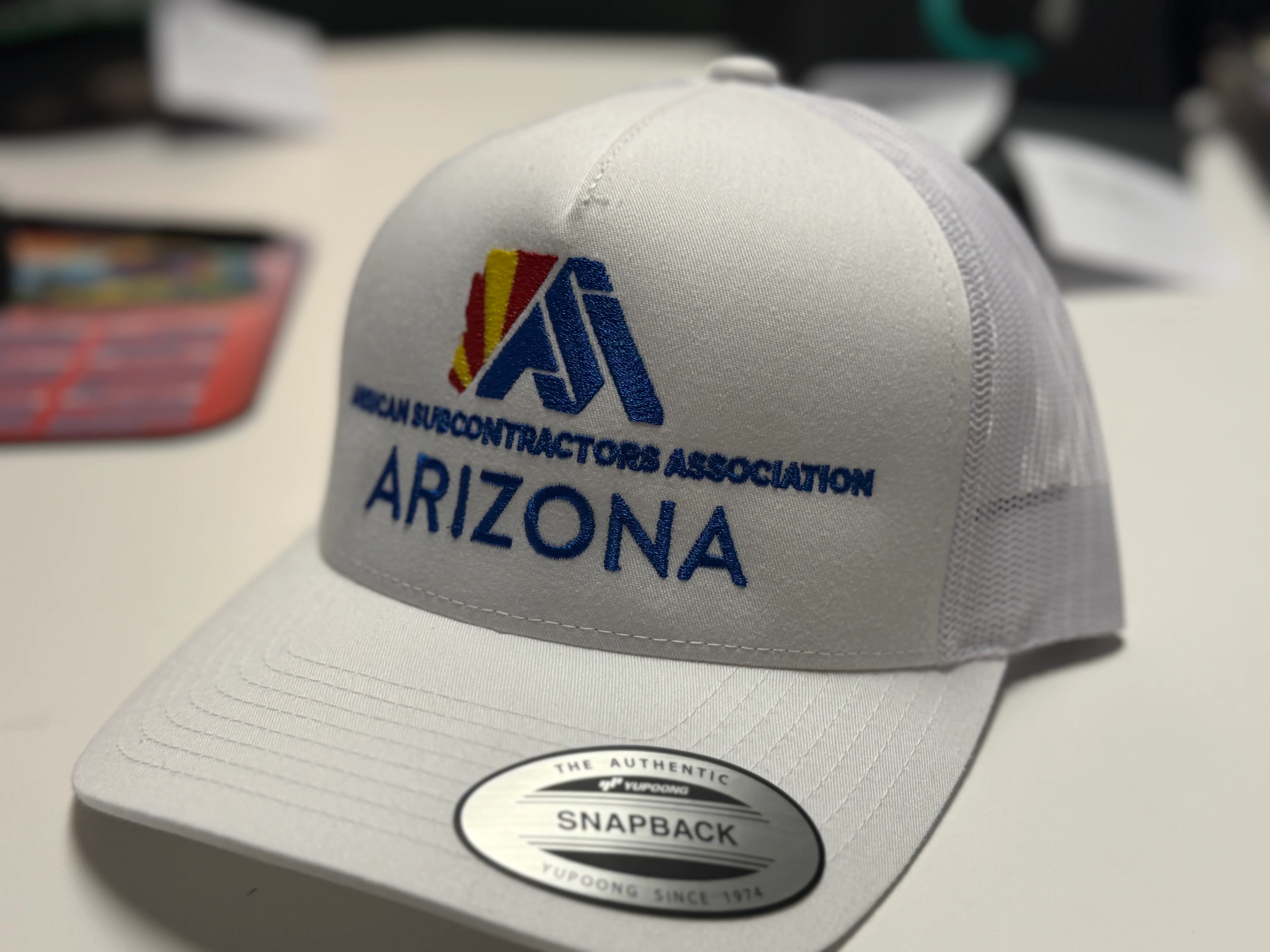 Custom Embroidered Hats for the American Subcontractors Association of Arizona