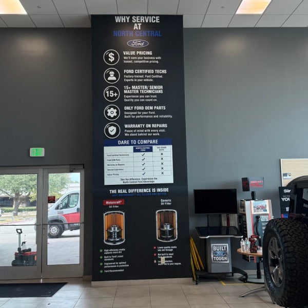 Custom Floor-to-Ceiling Wall Graphics for North Central Ford