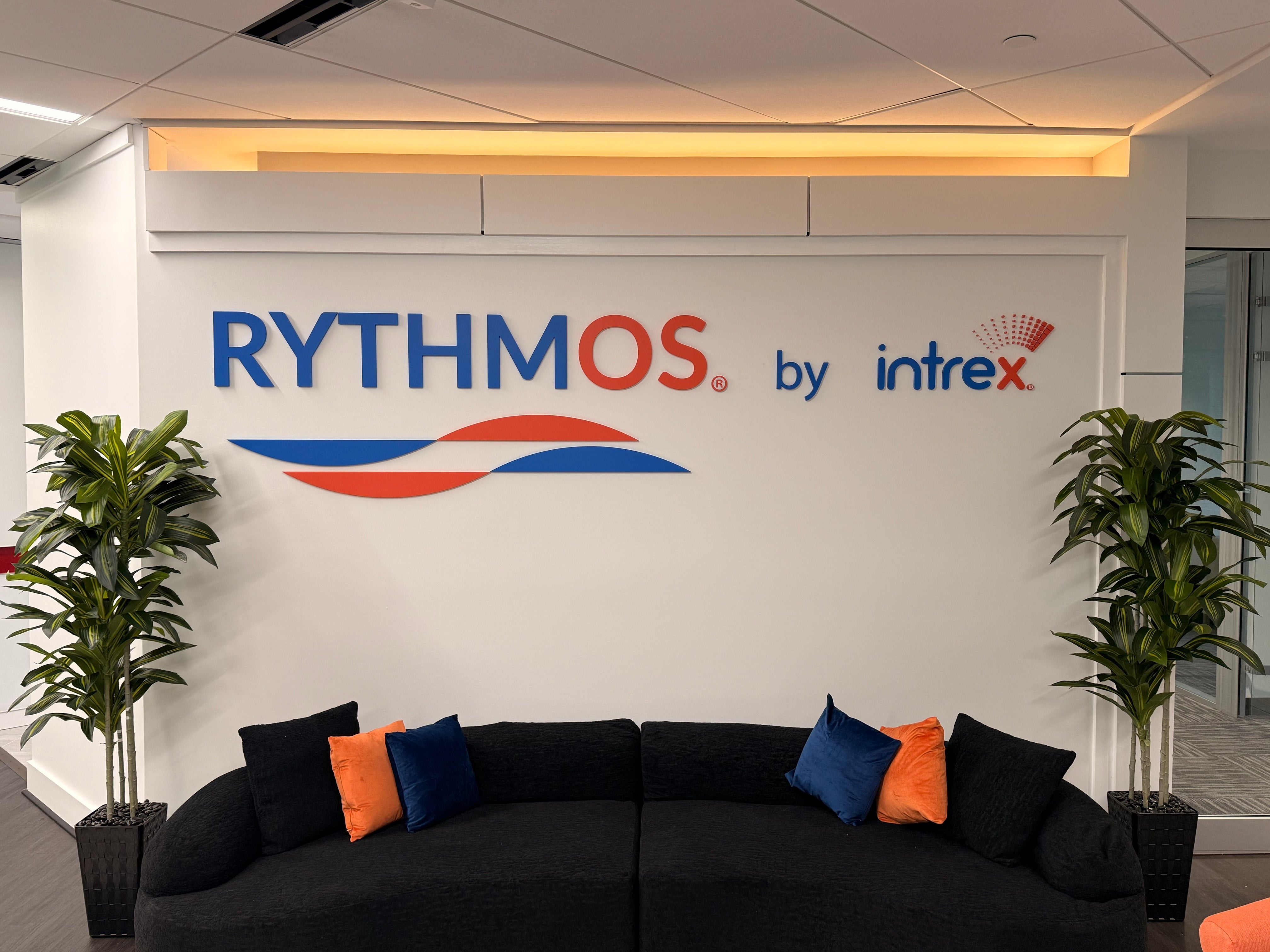 Custom Unlit Dimensional Lobby Sign for Intrex in Reston, VA
