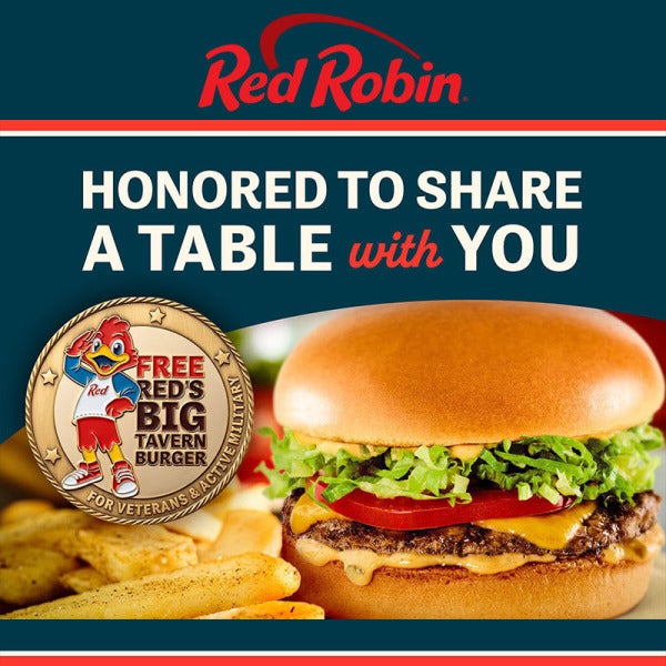 Red Robin Has a Veterans Day Burger Deal, and It Comes With Fries