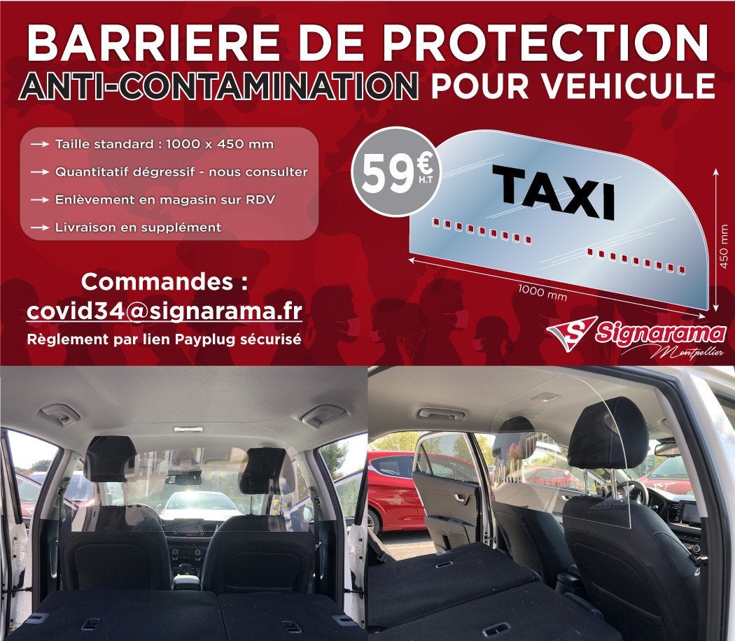 CLOISON DE PROTECTION TAXIS - AMBULANCIERS - VTC