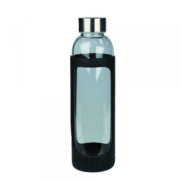 Custom Sleeve Glass Drink Bottle with Stainless Steel Lid