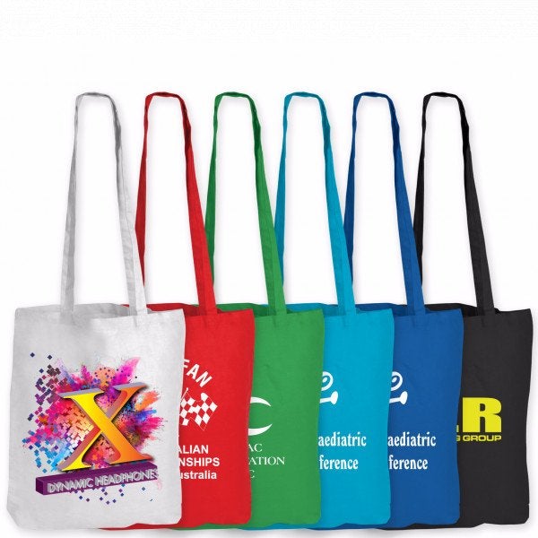 Custom Coloured Cotton Conference Bag - Long Handle