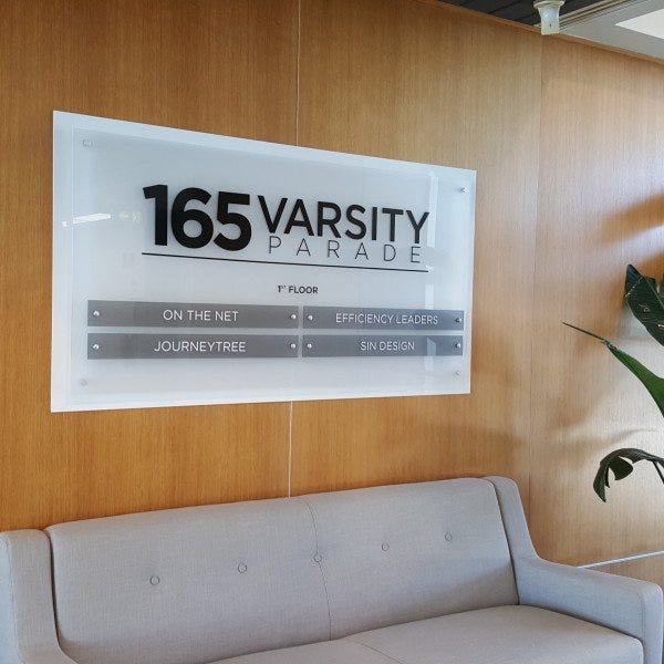 Varsity Parade Reception sign
