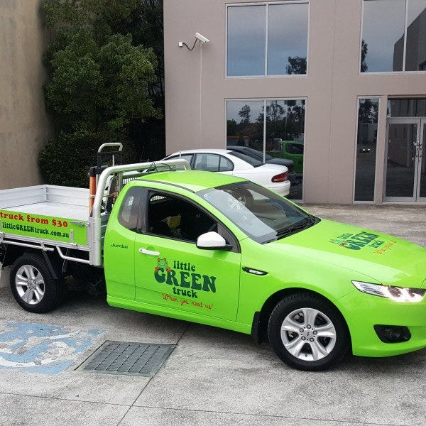 little green truck full vehicle wrap