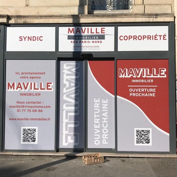 vinyle marquage vitrine travaux