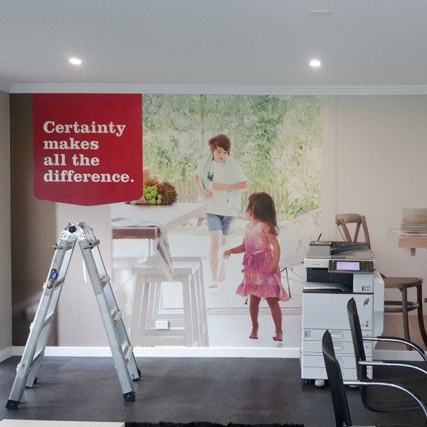 GJ Gardner display home custom printed wallpaper Signarama Helensvale