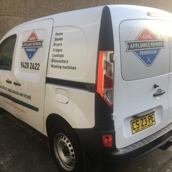 Alpha Appliance Repairs Van Signage