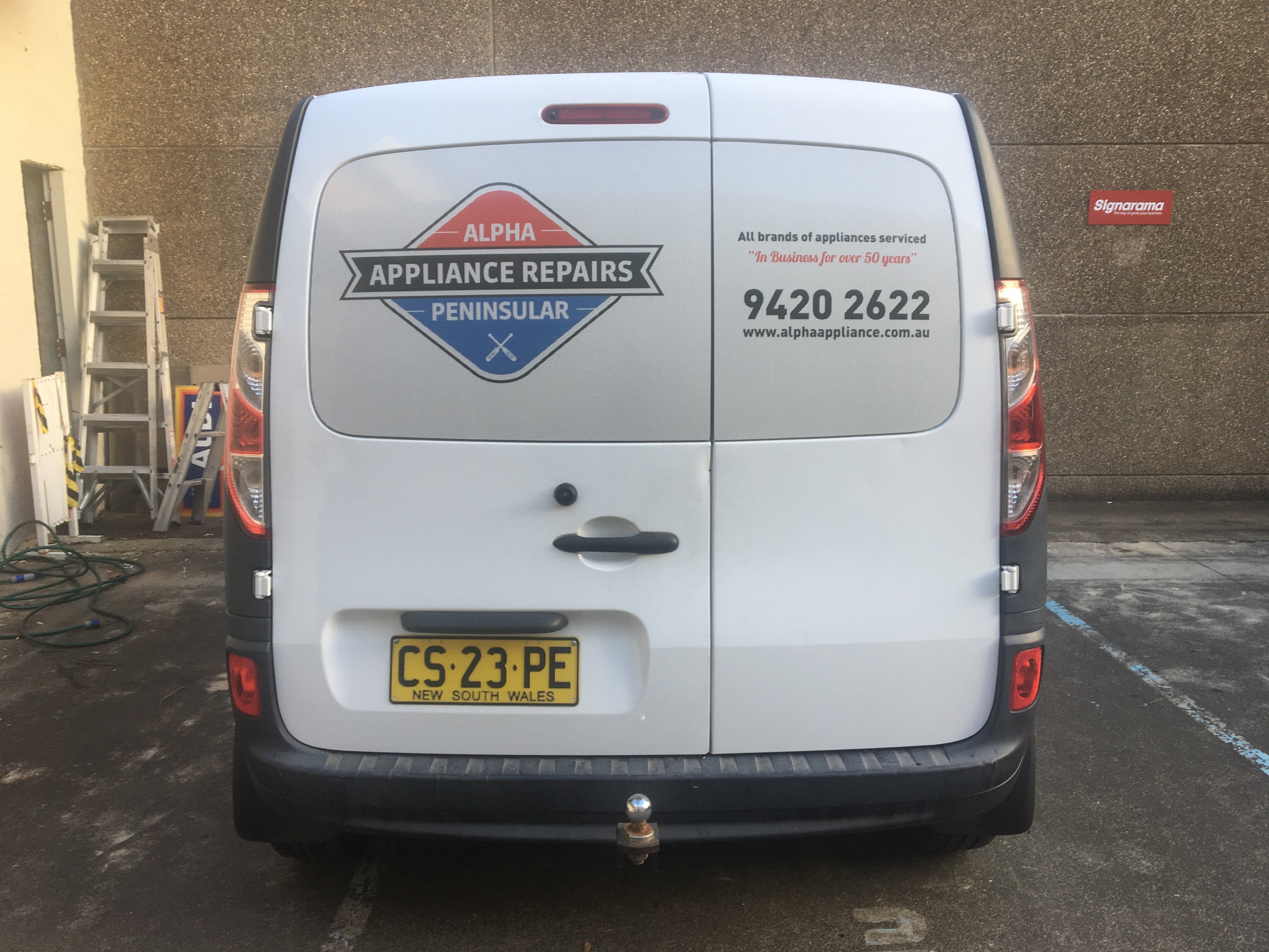 Alpha Appliance Repairs Van Signage