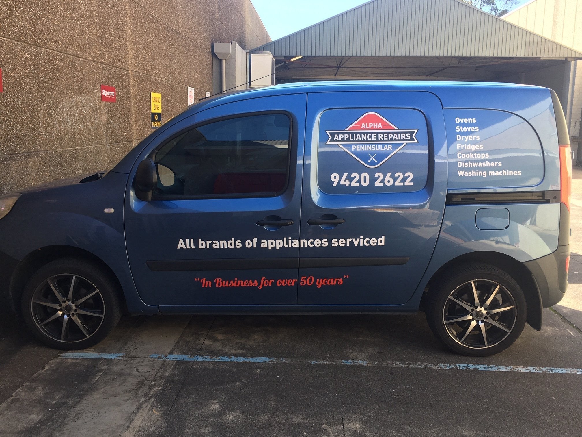 Alpha Appliance Repairs Van Signage