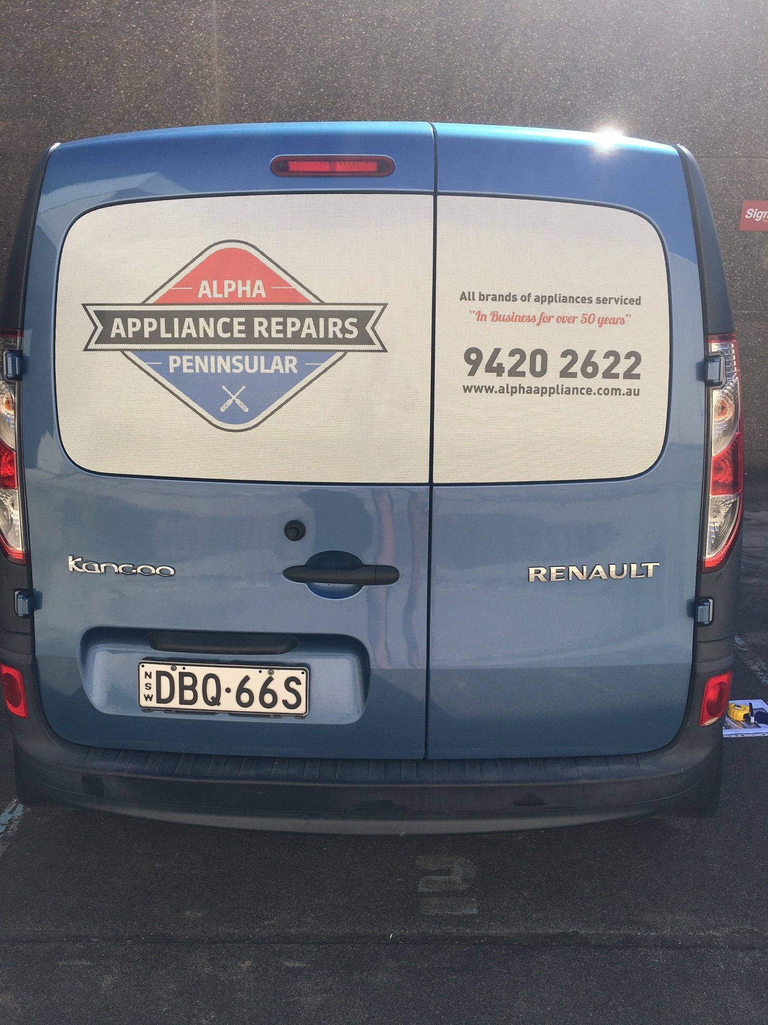 Alpha Appliance Repairs Van Signage