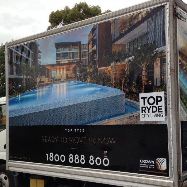 Top Ryde City Living Truck Signage