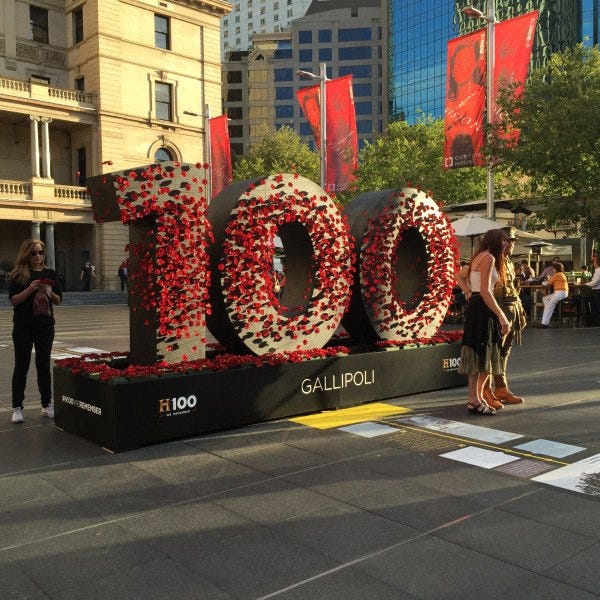 Customs House Anzac Day Plinth Signage