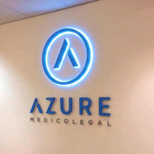 Illuminated Reception Sign for Azure Medicolegal