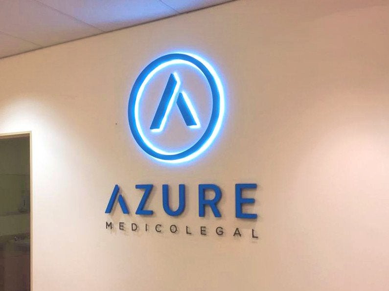 Illuminated Reception Sign for Azure Medicolegal