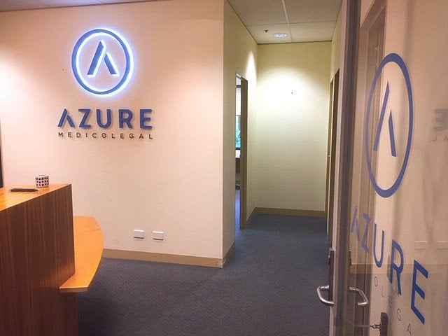 Illuminated Reception Sign for Azure Medicolegal