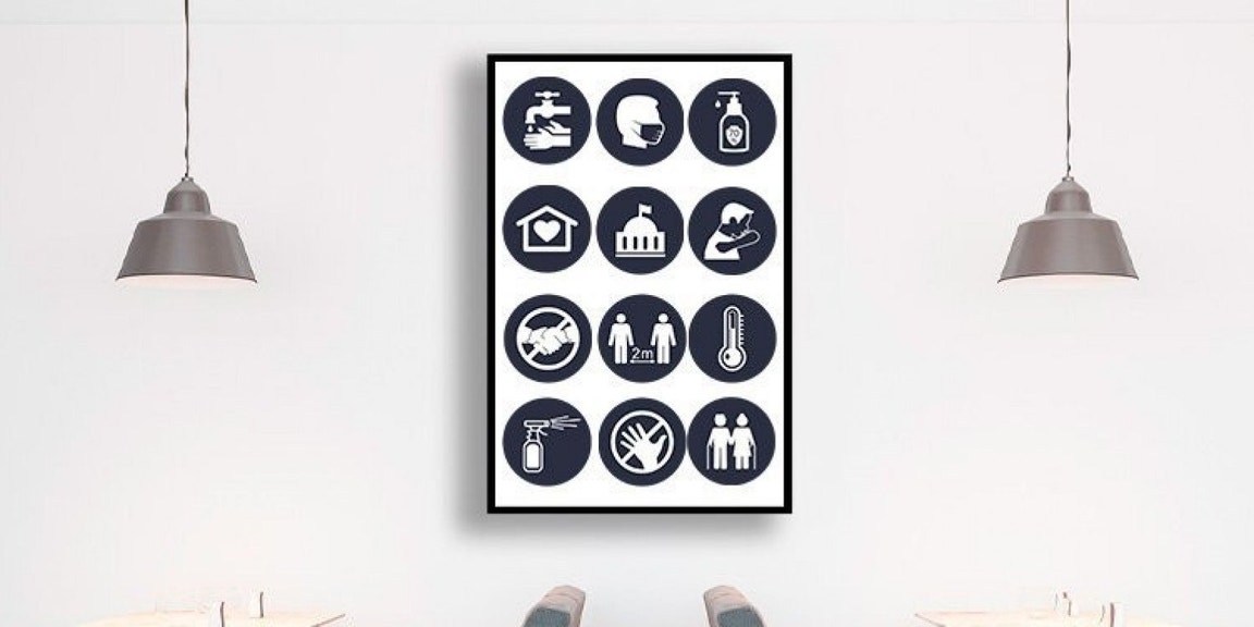 Poster signage solutions for COVID-19 info or awareness